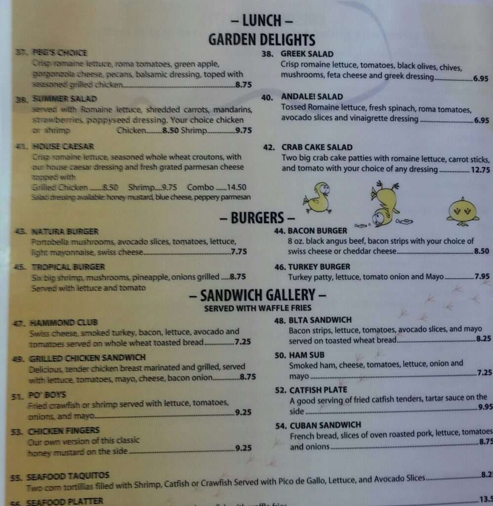 Yellow Bird Cafe menu 5