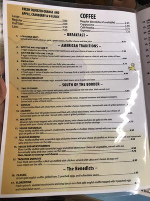 Yellow Bird Cafe menu 3