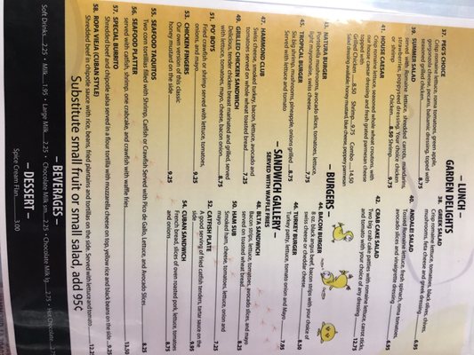 Yellow Bird Cafe menu 6